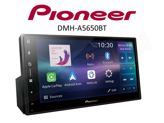 Pioneer DMH-A5650BT 6.8″ AV Receiver Compatible with Wireless/Wired Apple CarPlay & Android Auto